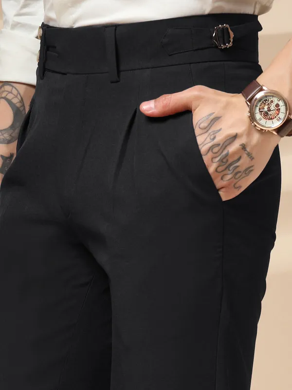 Black_Polyester_Blend_Double_Button_Gurkha_Pants_For_Men
