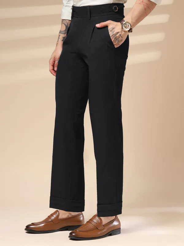 Black_Polyester_Blend_Double_Button_Gurkha_Pants_For_Men