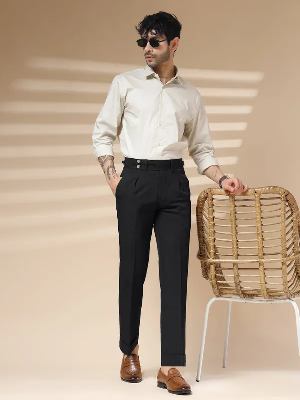 Black_Polyester_Blend_Double_Button_Gurkha_Pants_For_Men