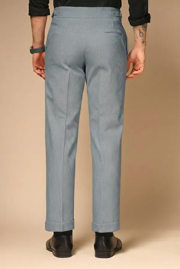 Light_Grey_Corduroy_Boot_Cut_Signature_Buttoned_Gurkha_Pants_For_Men