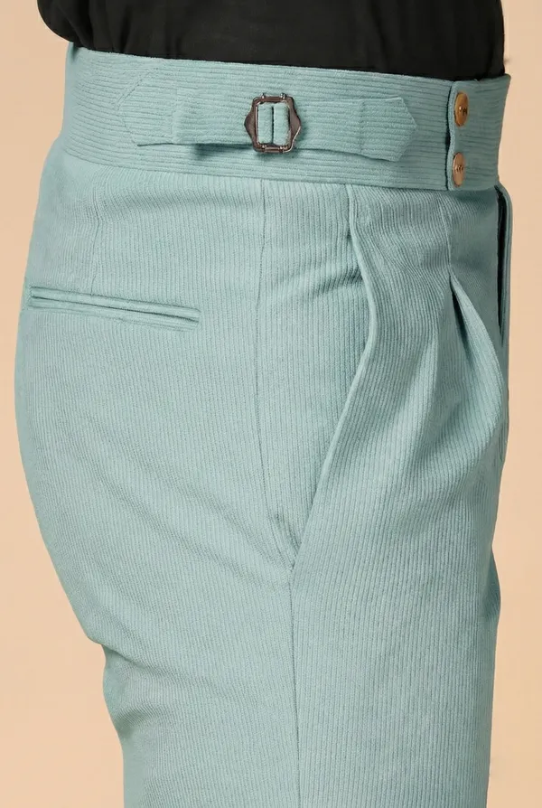 Sage_Green_Corduroy_Boot_Cut_Gurkha_Pants_For_Men