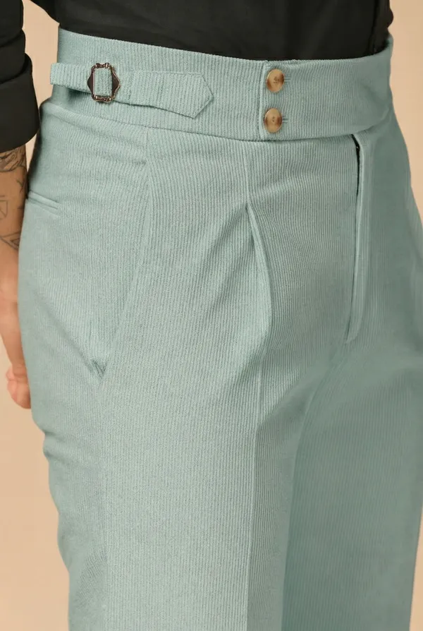 Sage_Green_Corduroy_Boot_Cut_Gurkha_Pants_For_Men