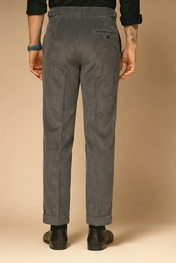 Dark_Grey_Corduroy_Boot_Cut_Gurkha_Pants_For_Men