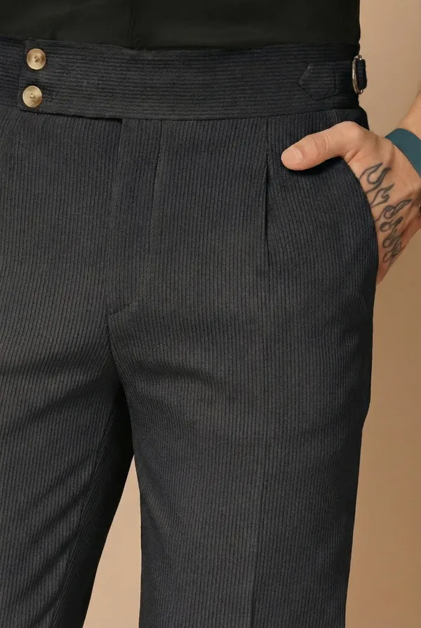 Black_Corduroy_Boot_Cut_Gurkha_Pants_For_Men