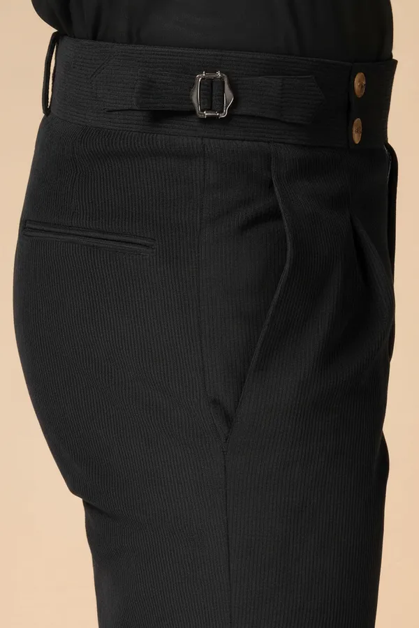 Black_Corduroy_Boot_Cut_Gurkha_Pants_For_Men