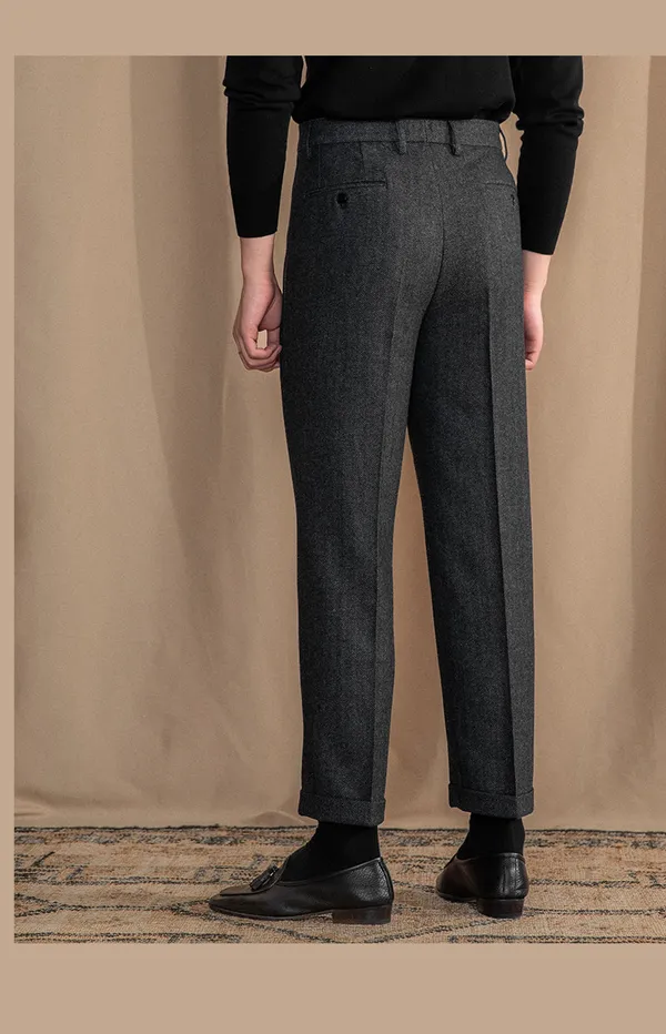 Grey_Herringbone_Signature_Flap_Gurkha_Trousers_For_Men