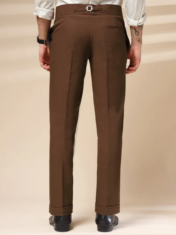 Brown_Polyester_Double_Buckle_Gurkha_Pants_For_Men