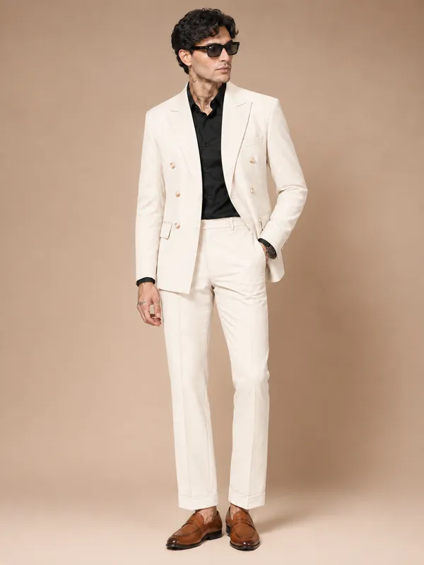 Beige_Double_Breasted_Suit_For_Men