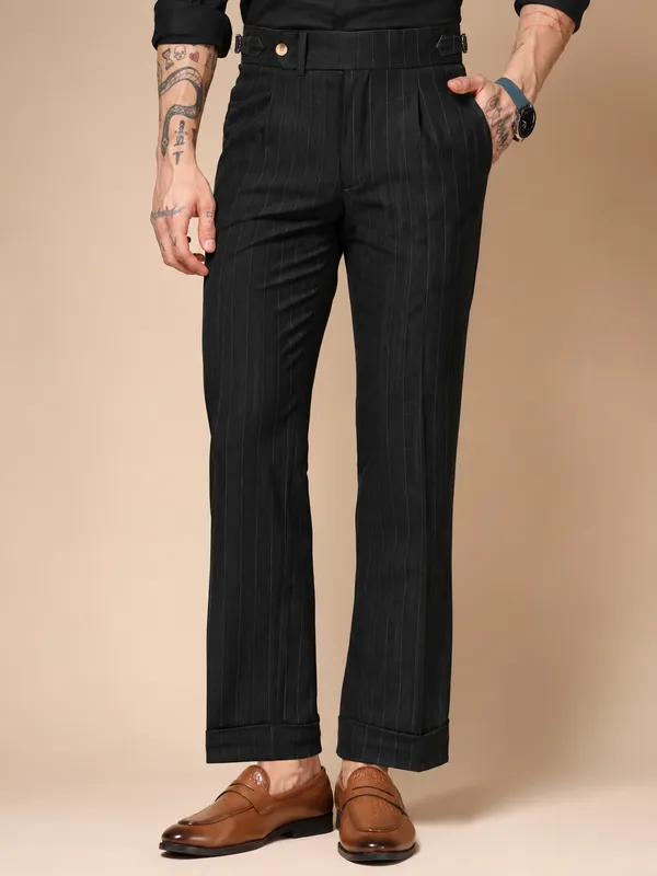 Black_Stripe_Double_Breasted_2_Piece_Suit_For_Men