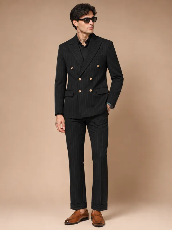 Black_Stripe_Double_Breasted_2_Piece_Suit_For_Men