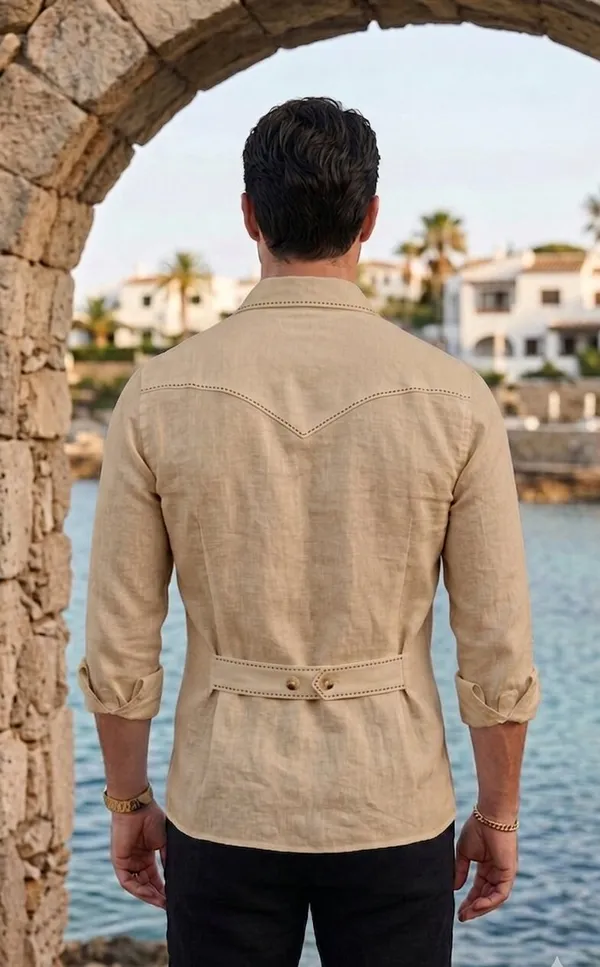 Beige_Safari_Shirt_–_Pick_Stitched_with_Multi_Pockets_by_Italian_Vega®