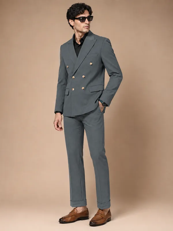 Stone_Grey_Double_Breasted_2_Piece_Suit_For_Men
