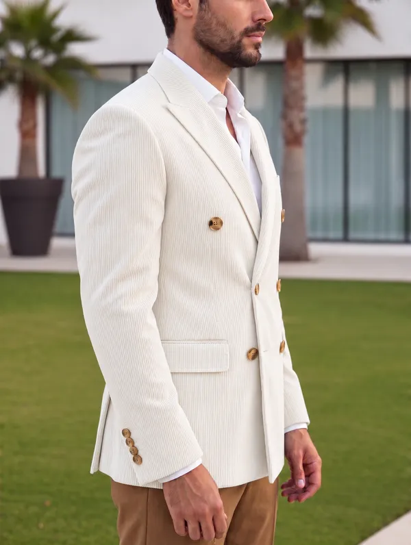 White_Corduroy_Double_Breasted_Blazer_by_Italian_Vega®