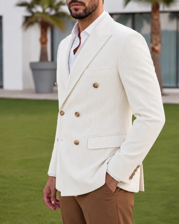 White_Corduroy_Double_Breasted_Blazer_by_Italian_Vega®