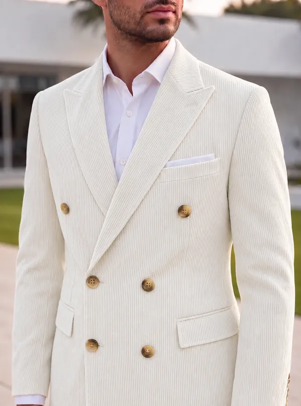 White_Corduroy_Double_Breasted_Blazer_by_Italian_Vega®