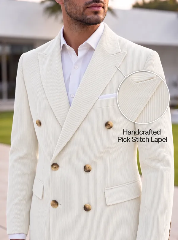 White_Corduroy_Double_Breasted_Blazer_by_Italian_Vega®