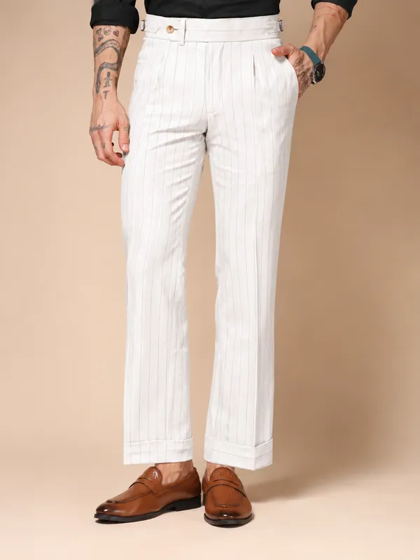 White_Stripe_Double_Breasted_2_Piece_Suit_For_Men
