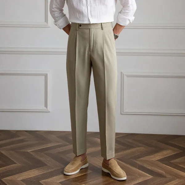 Lime_Polyester_Pleated_Trousers_For_Men