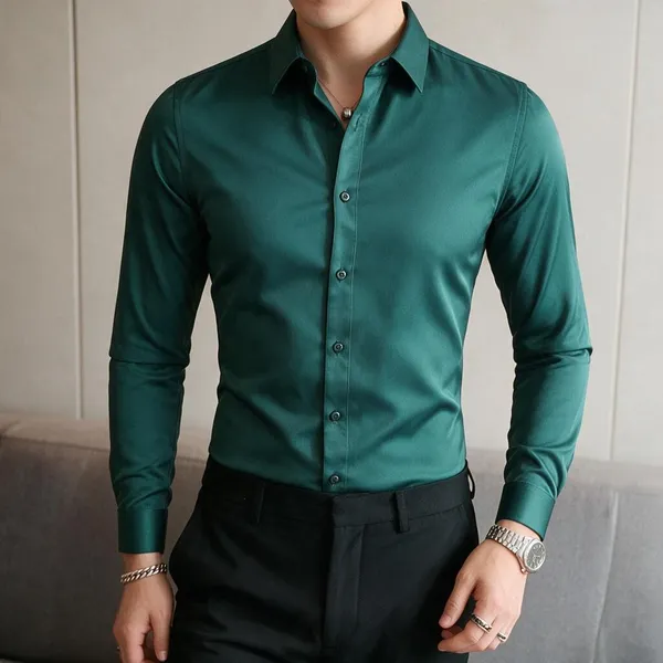 Green_Satin_Shirt_For_Men