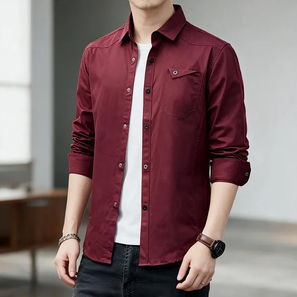 Maroon_Cotton_Casual_Shirt_For_Men