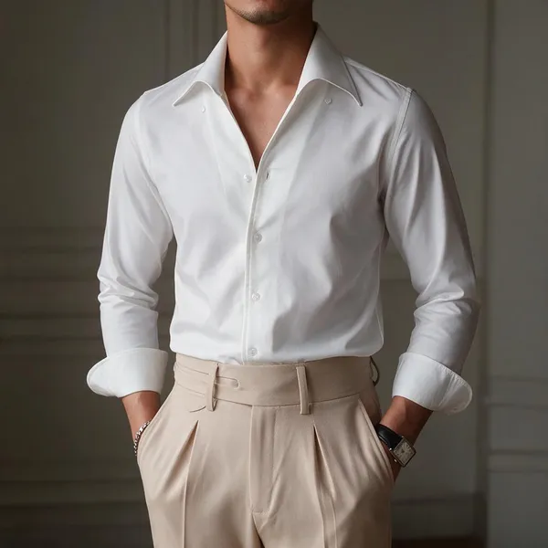 Ivory_White_Cotton_Solid_One_Piece_Collar_Shirt_For_Men