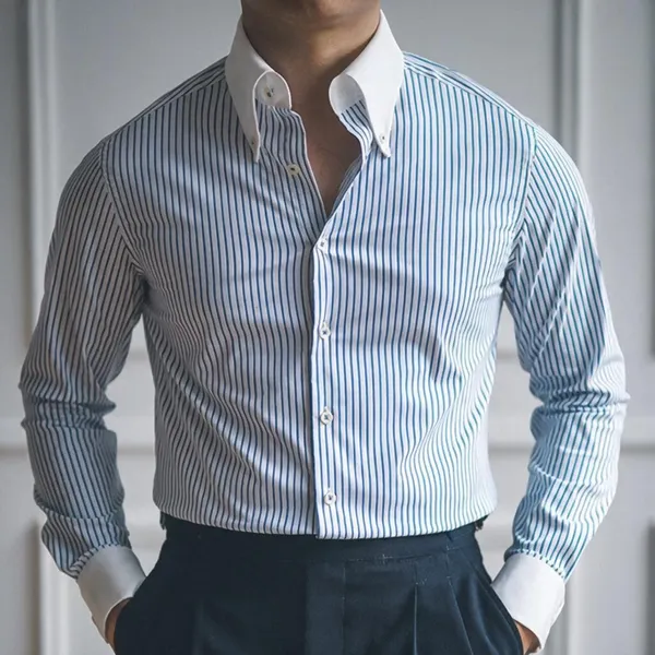 Blue_White_Cotton_Classic_Striped_Shirt_For_Men