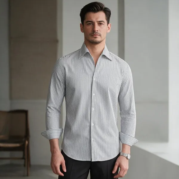 Grey_Cotton_Striped_Shirt_For_Men