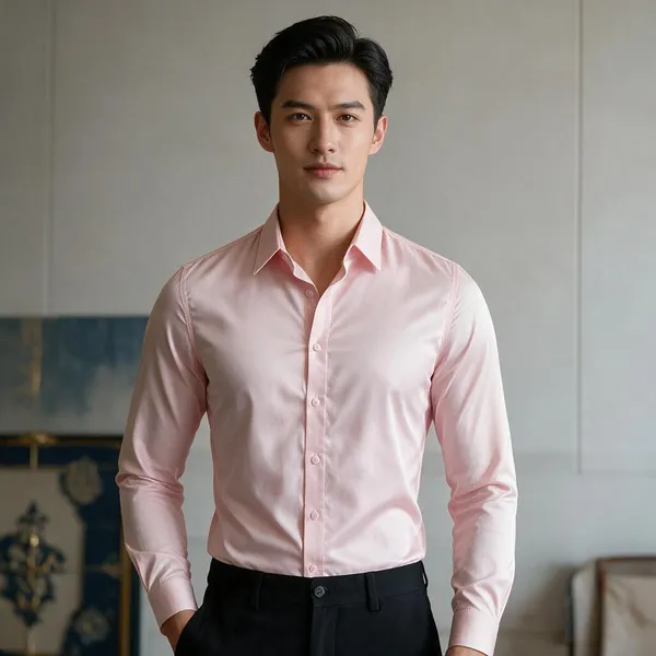 Light_Pink_Satin_Shirt_For_Men