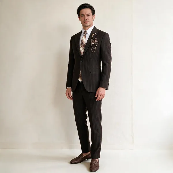 Brown_Terry_Cotton_Striped_Single_Breasted_2_Piece_Suit_For_Men