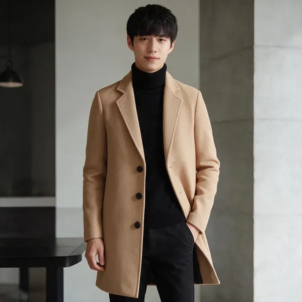 Khaki_Tweed_Trench_Coat_For_Men