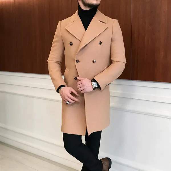 Camel_Tweed_Slim_Fit_Double_Breasted_Coat_For_Men