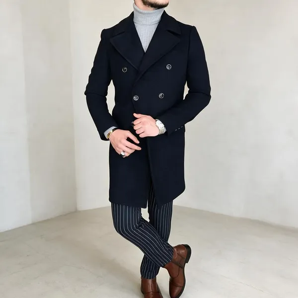 Dark_Blue_Tweed_Slim_Fit_Double_Breasted_Coat_For_Men