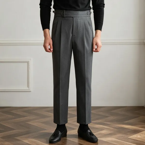 Grey_Herringbone_Straight_Fit_Gurkha_Pants_For_Men