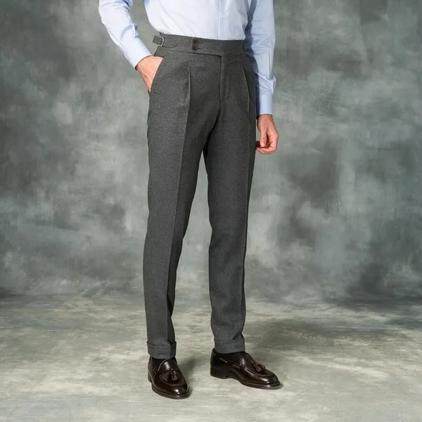 Anthracite_Flannel_Gurkha_Trousers_For_Men