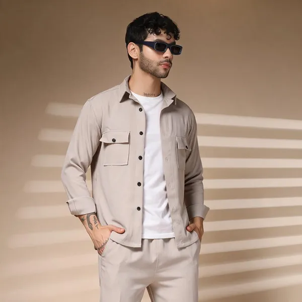 Beige_Cotton_Tailored_Buttoned_Co-Ord_Set_For_Men