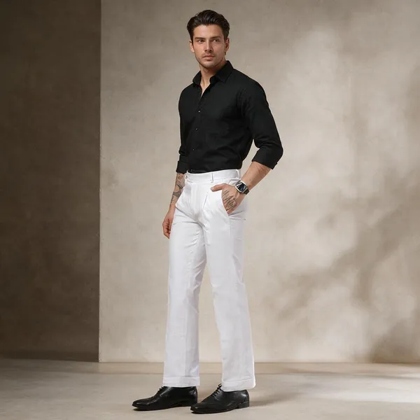 White_Linen_Formal_Pleated_Gurkha_Pants_For_Men