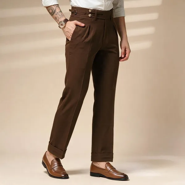 Brown_Polyester_Blend_Double_Button_Gurkha_Pants_For_Men
