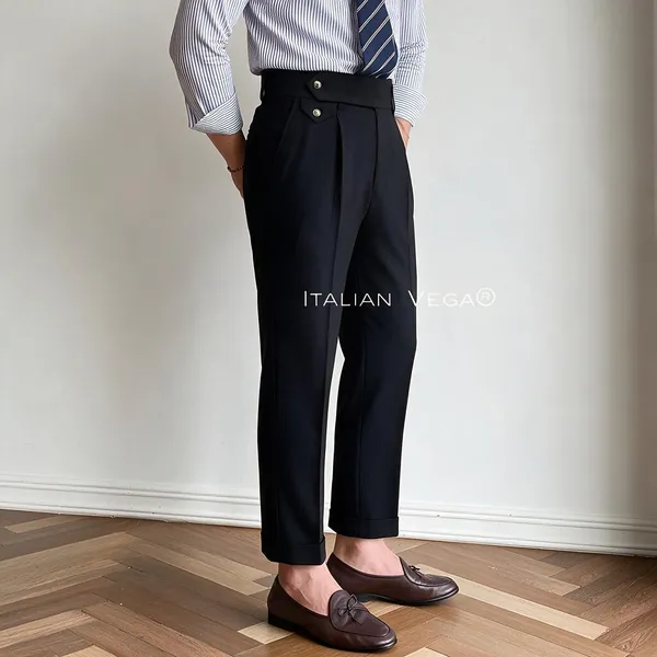 Black_Polyester_Blend_Signature_Flap_Gurkha_Pants_For_Men