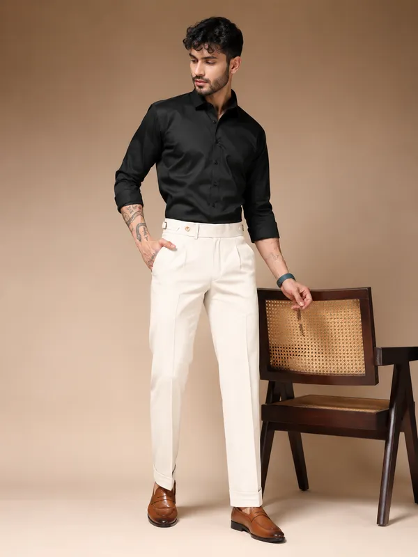 Beige_Elegant_Gurkha_Trousers_For_Men