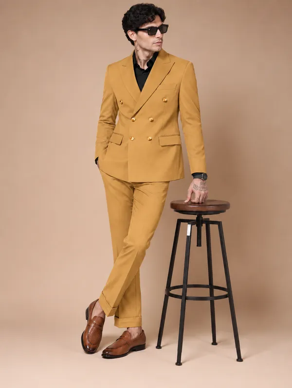 Camel_Double_Breasted_2_Piece_Suit_For_Men