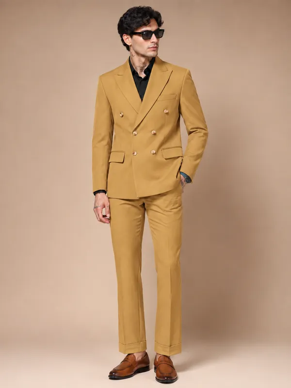 Camel_Double_Breasted_2_Piece_Suit_For_Men