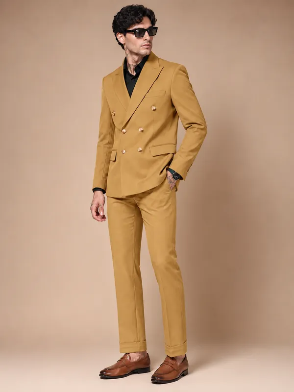 Camel_Double_Breasted_2_Piece_Suit_For_Men