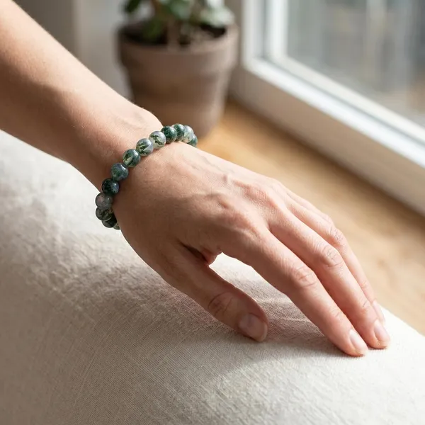 Moss_Agate_Healing_Bracelet_Natural_Green_Stone_Of_Abundance_For_Gardening_New_Beginnings_And_Emotional_Balance_Earthy_Gemstone_Jewelry_For_Men_And_Women