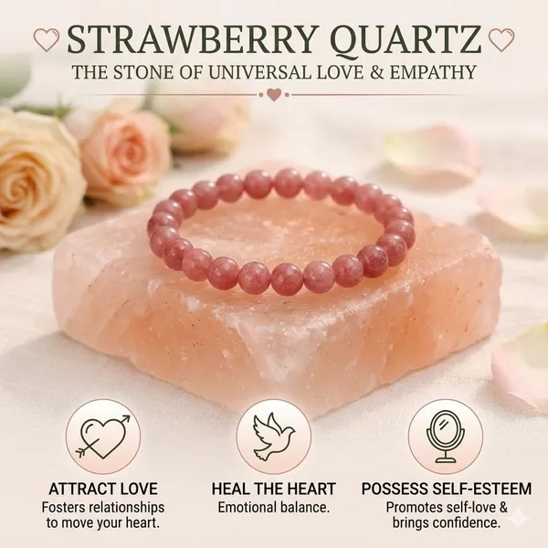Strawberry_Quartz_Crystal_Bracelet_Beautiful_Pink_Speckled_Gemstones_For_Universal_Love_Gratitude_And_Inner_Peace_Soothing_Spiritual_Gift_For_Men_And_Women