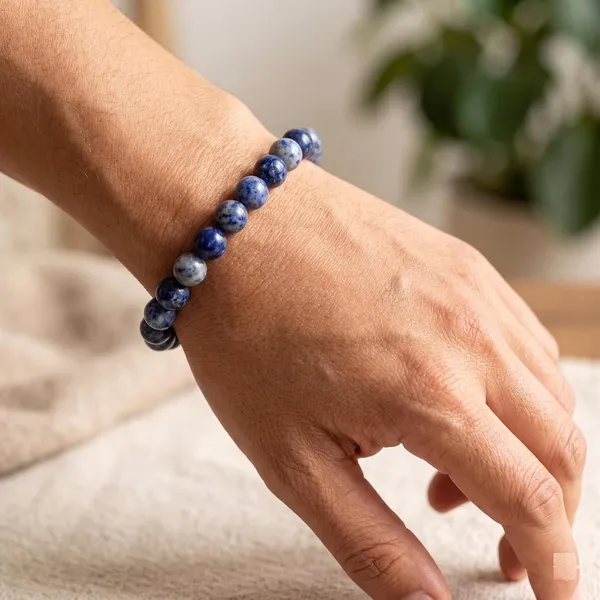 Natural_Sodalite_Bracelet_Polished_Gemstone_Beads_For_Logic_Intuition_Truth_And_Calm_Communication_Third_Eye_Chakra_Healing_Jewelry_For_Men_And_Women