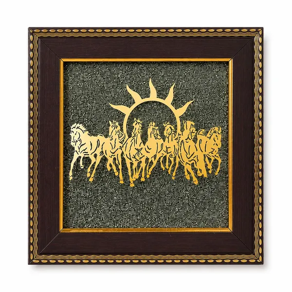 Zenvedas_7_Horses_On_Raw_Pyrite_Frame_For_Home_Office_Decor_Vastu_Positive_Energy_Wall_Frame_Luxury_Wooden_Golden_Horse_Artwork_For_Wealth_Success_Prosperity_Premium_Gift_Item