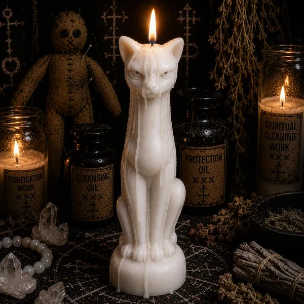 Cat_Figurine_Soy_Wax_Ritual_Candle_For_Spell_Casting_Hoodoo_Spiritual_Practices_Handmade_Candle_For_Witchcraft_Conjure_Rootwork_Candle_Magic_Meditation_Home_Decor_1_White