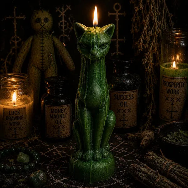 Cat_Figurine_Soy_Wax_Ritual_Candle_For_Spell_Casting_Hoodoo_Spiritual_Practices_Handmade_Candle_For_Witchcraft_Conjure_Rootwork_Candle_Magic_Meditation_Home_Decor_1_Green