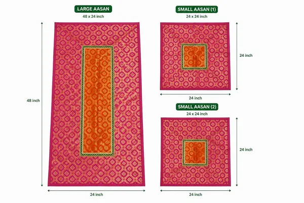 Pooja_Aasan_Set_Of_3_1_Rectangular_48_X_24_Inch_2_Square_24_X_24_Inch_Decorative_Puja_Asan_Pooja_Vastra_Chowki_Cloth_Bajot_Peetham_Mandir_For_Home_Temple_Festivals_Yellow