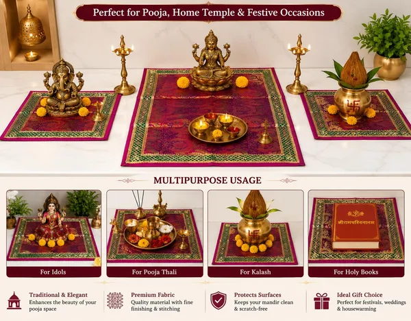 Pooja_Aasan_Set_Of_3_1_Rectangular_48_X_24_Inch_2_Square_24_X_24_Inch_Decorative_Puja_Asan_Pooja_Vastra_Chowki_Cloth_Bajot_Peetham_Mandir_For_Home_Temple_Festivals